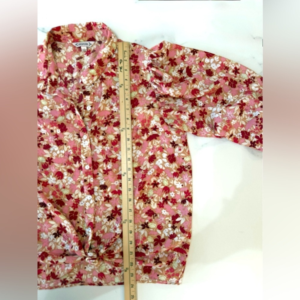 Nanette Lepore Red and Pink Floral Blouse - Picture 8 of 9